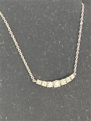 ?? Tiffany & Co. East West Necklace – Graduated 7 Diamonds – 0.42ctw – PT950 Pla